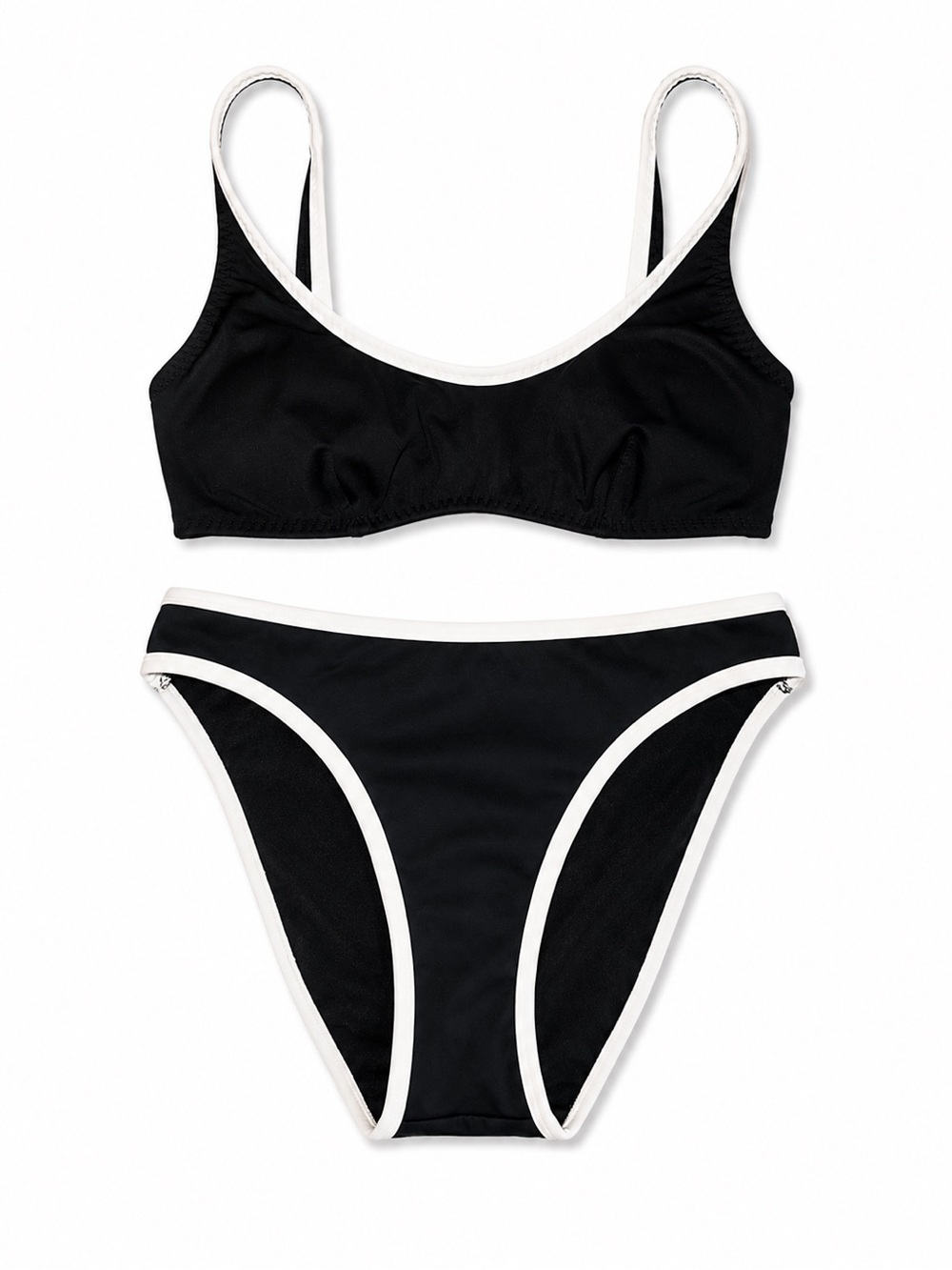 Good American Black Bikini with White Trim - Women's Swim